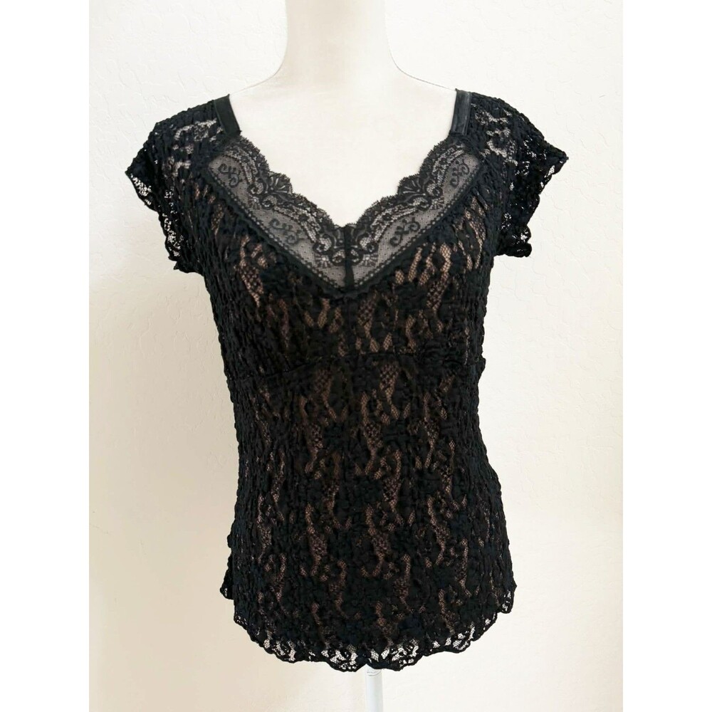 Cabi L Top Black Lace Babydoll Vintage Y2K Romantic Fairy Grunge Goth Feminine